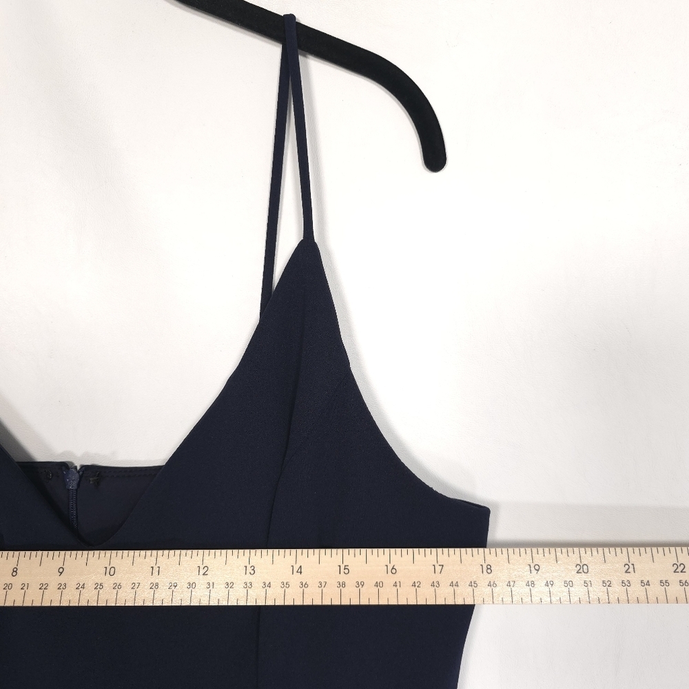 NWT Anthropologie BHLDN Size US 16 Midi Dress Lyra V-Neck Faux Wrap Crepe‎ Navy - Picture 8 of 12